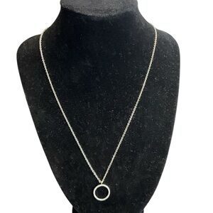 Elegant Silver Necklace with Circular Pendant w/ GIFT BOX